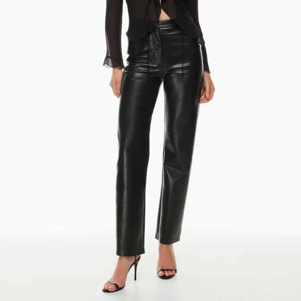 Aritzia Black Leather Tall Melina Pant